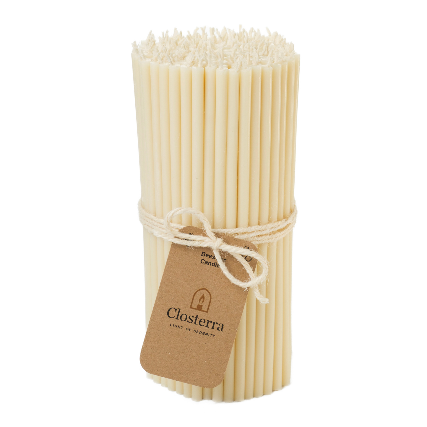 8" Thin White Beeswax Taper Candles - 0.26" Diameter | 1 Hour 20 Minutes Clean Burn.