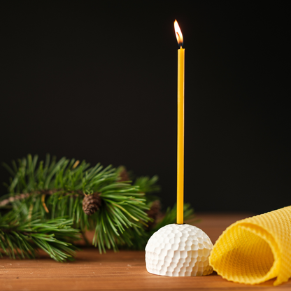 7.3" Thin Pure Beeswax Taper Candles 0.24" Diameter | 60 Minutes Burn.