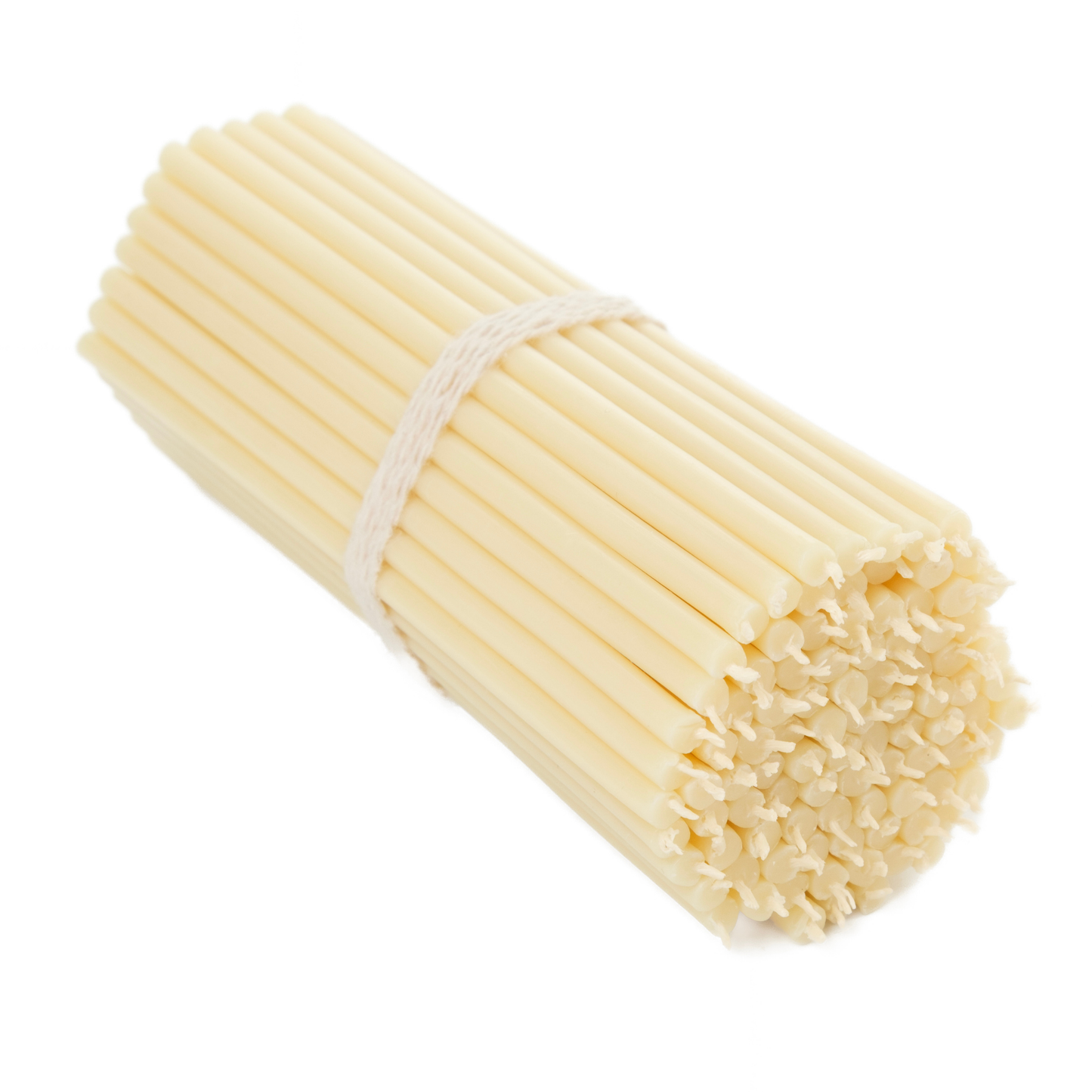 7.3" Thin White Beeswax Taper Candles 0.24" Diameter | 60 Minutes Burn.