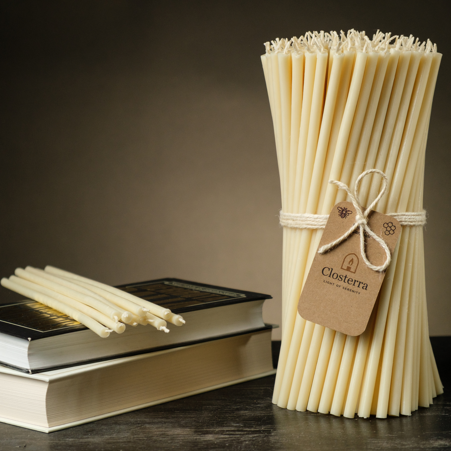 6.3" Thin White Beeswax Taper Candles 0.2" Diameter, 30 Min Clean Burn