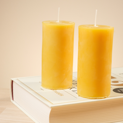 Handmade Pure Beeswax Pillar Candles 2"x 4"inch - Natural Beeswax Candles