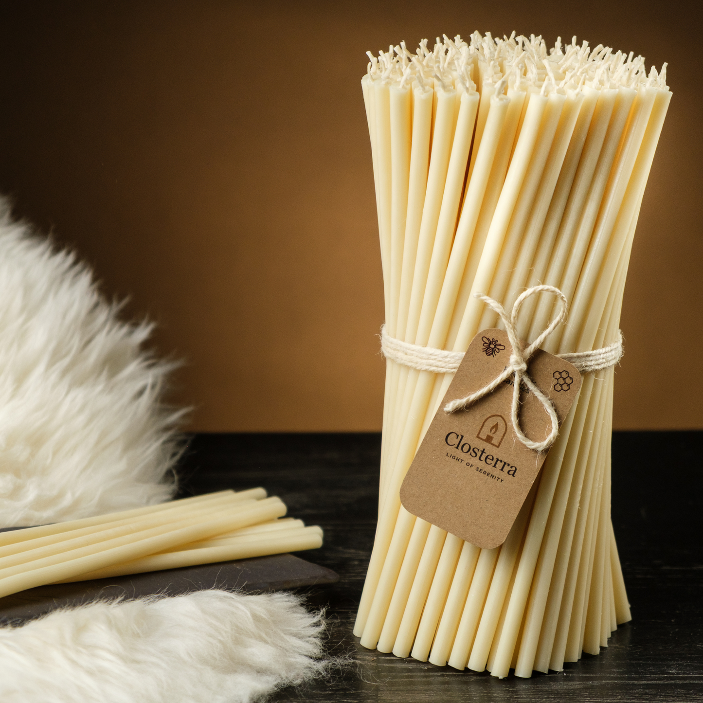 6.5" Thin White Beeswax Taper Candles 0.2" Diameter, 50 Min Clean Burn.
