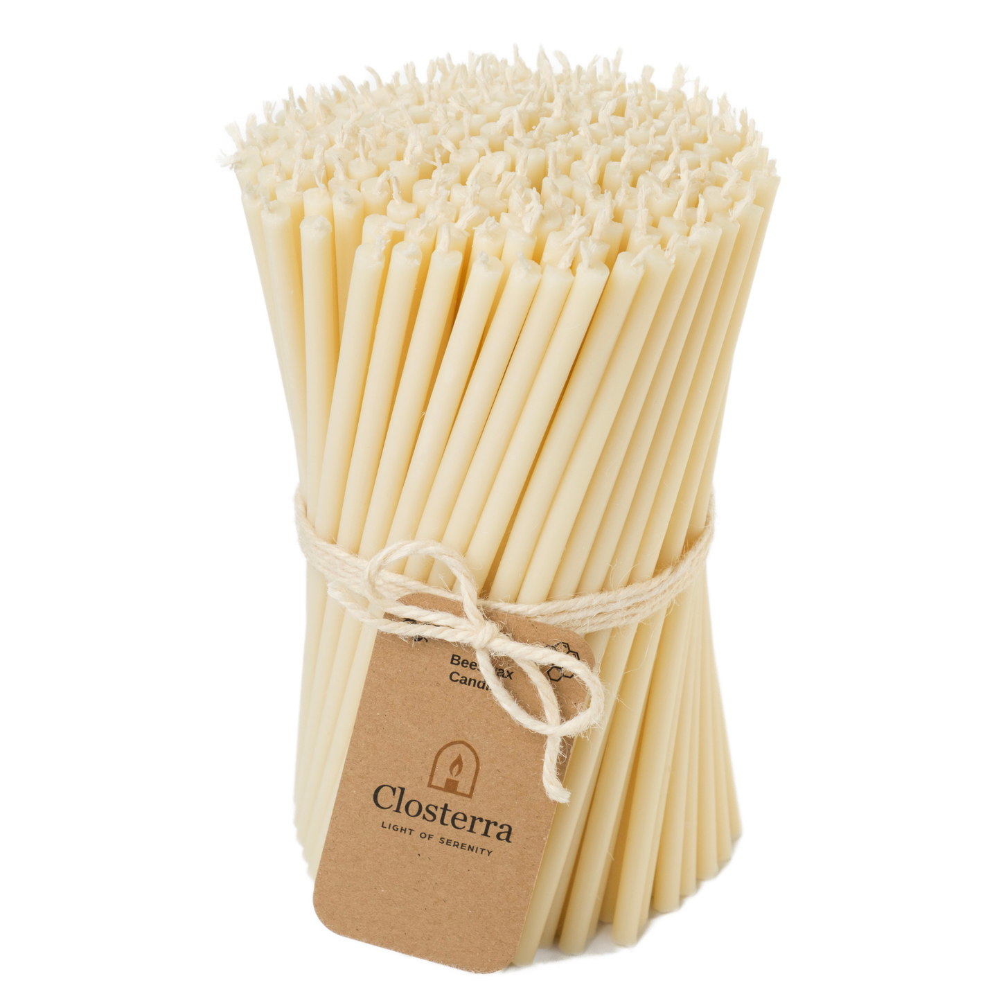 8" Thin White Beeswax Taper Candles - 0.26" Diameter | 1 Hour 20 Minutes Clean Burn.
