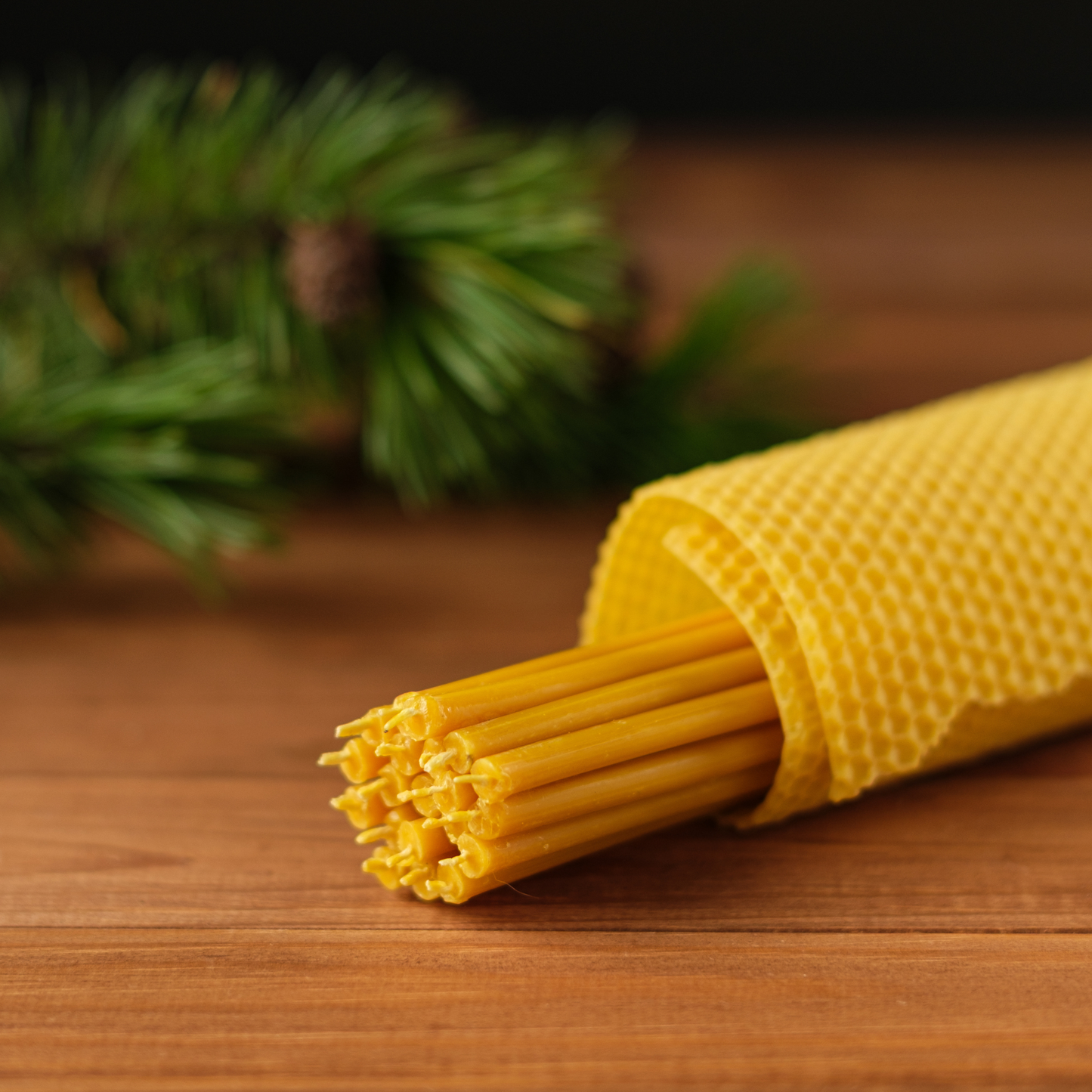 6.3" Thin Beeswax Taper Candles | 0.2" Diameter, 30 Min Clean Burn.