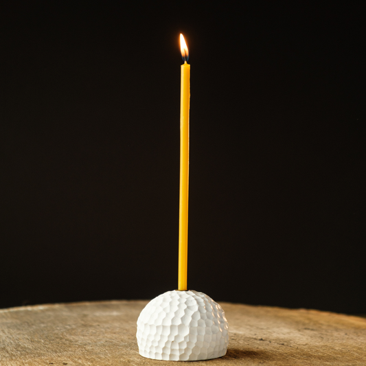 6.5 Inch Ultra - Thin Beeswax Taper Candles  | 0.22 Diameter, 50 Min Clean Burn, Smooth Light