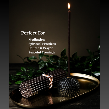 6.5" Thin Black Beeswax Taper Candles 0.22 Diameter, 50 Min Clean Burn.