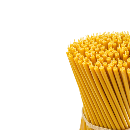 10.4" Thin Beeswax Taper Candles | 0.28" Diameter. 2 Hours Burn.