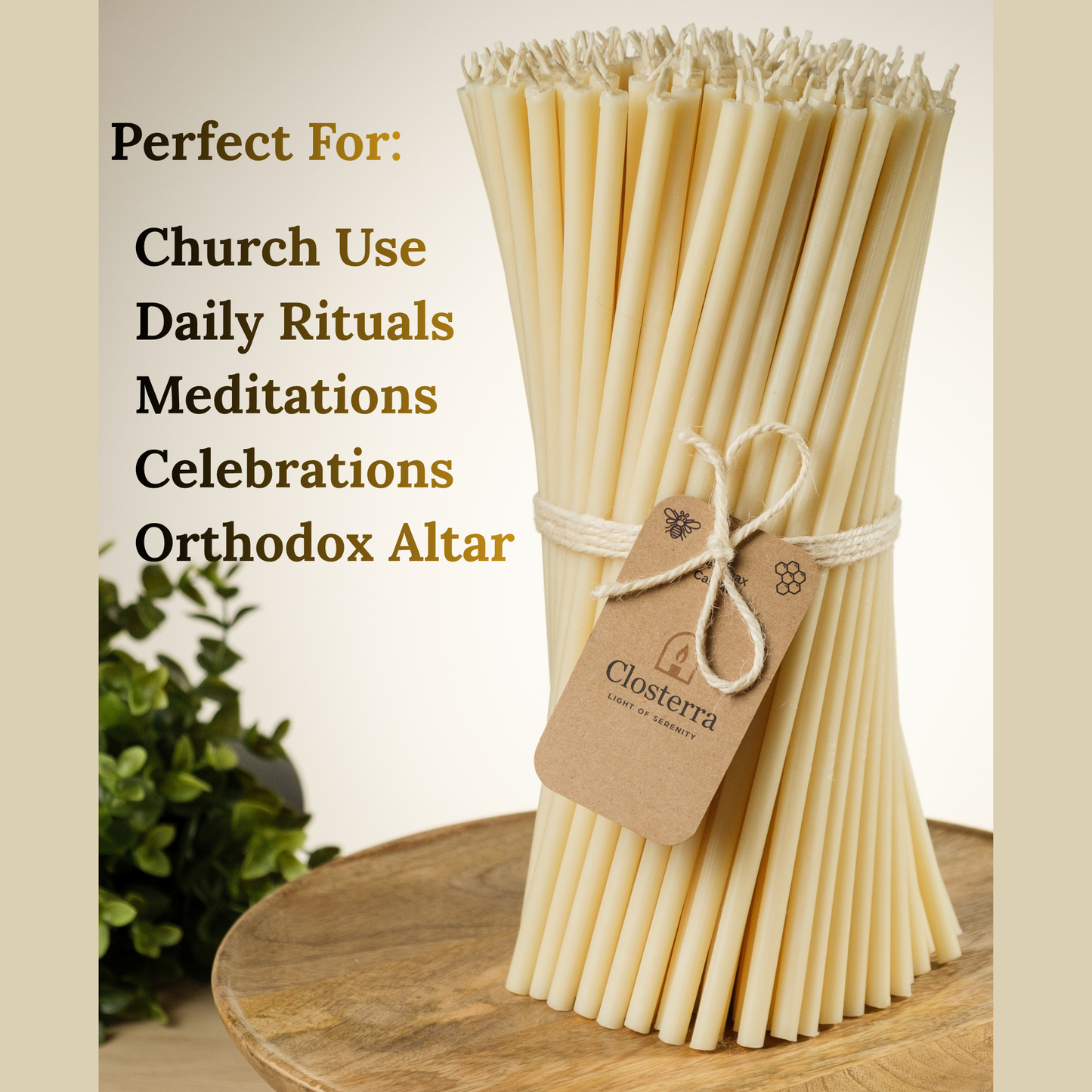 7.3" Thin White Beeswax Taper Candles 0.24" Diameter | 60 Minutes Burn.