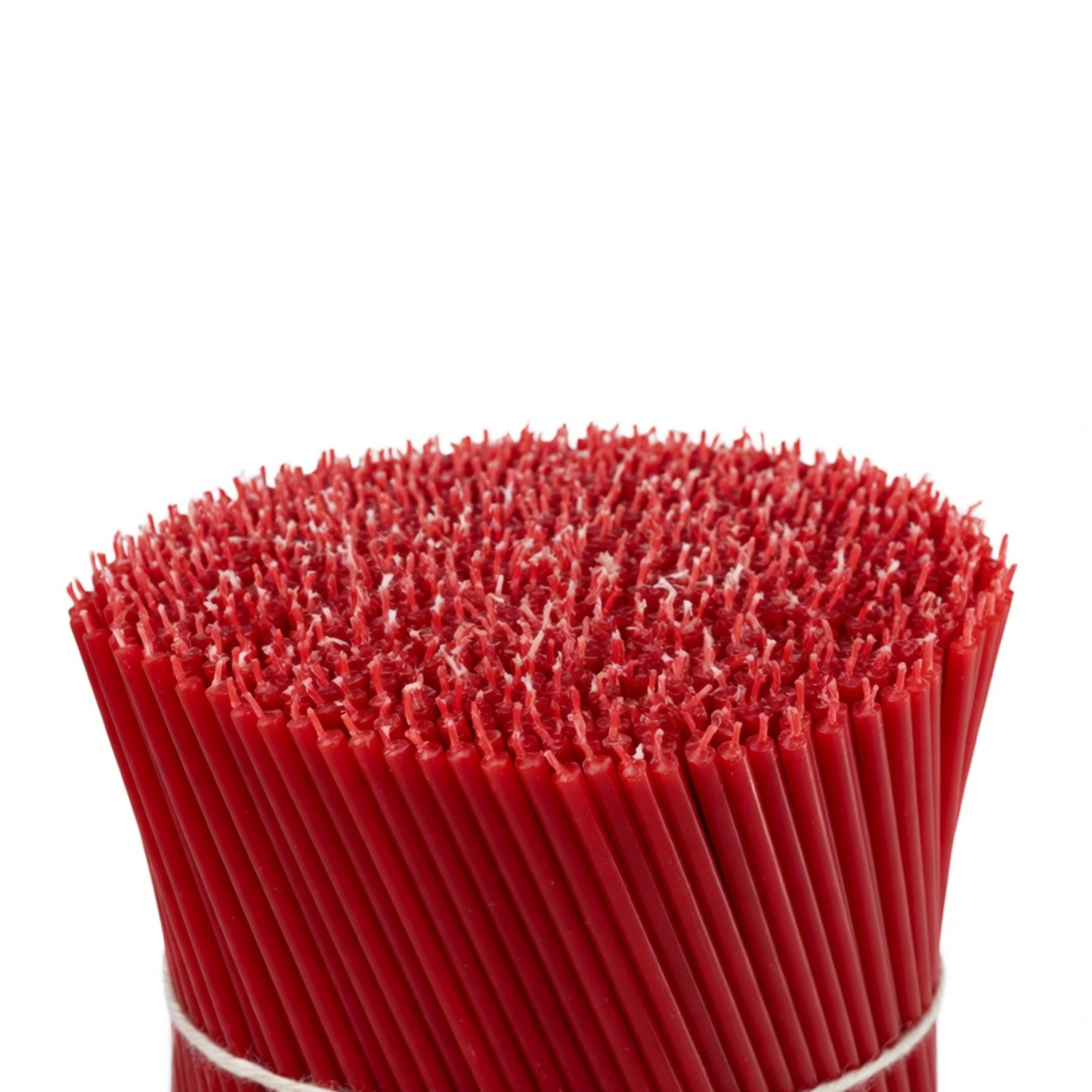 6.3" Thin Red Beeswax Taper Candles 0.2" Diameter, 30 Min Clean Burn