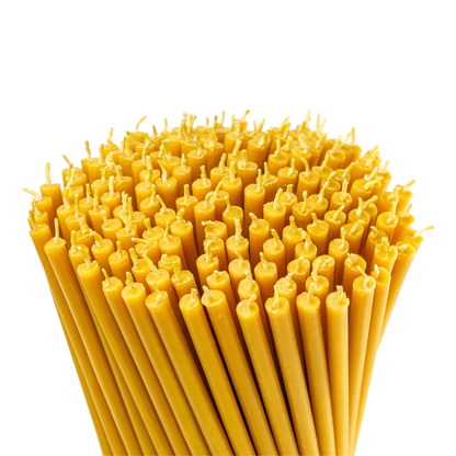 11.6" Thin Beeswax Taper Candles | 0.33" Diameter, 2.5h Clean Burn.