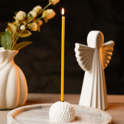8" Thin Beeswax Taper Candles - 0.26" Diameter | 1 Hour 20 Minutes Clean Burn.