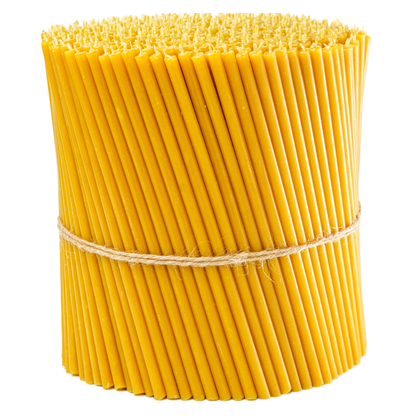 6.5" Thin Beeswax Taper Candles  | 0.22 Diameter, 50 Min Clean Burn.