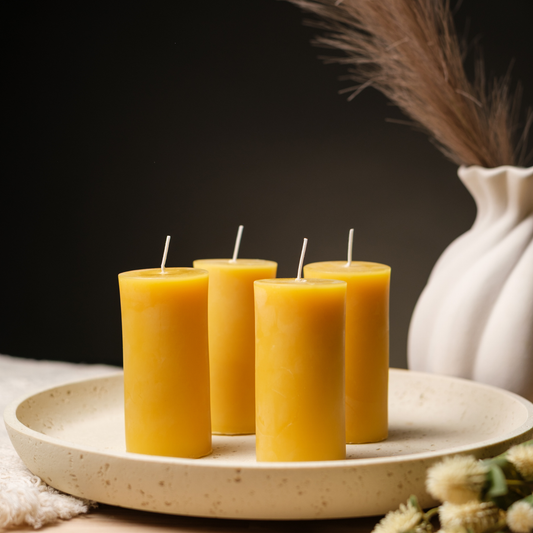 pure beeswax pillar candle set handmade natural beeswax candles