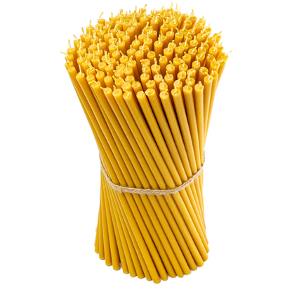11.6" Thin Beeswax Taper Candles | 0.33" Diameter, 2.5h Clean Burn.