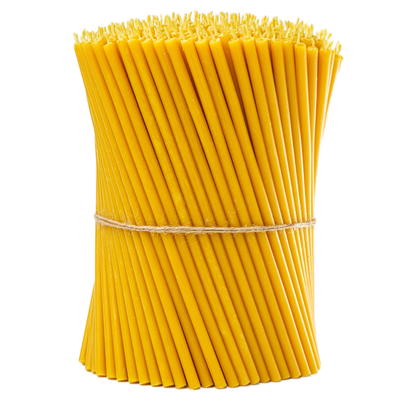 Beeswax taper candles bundle tied with twine