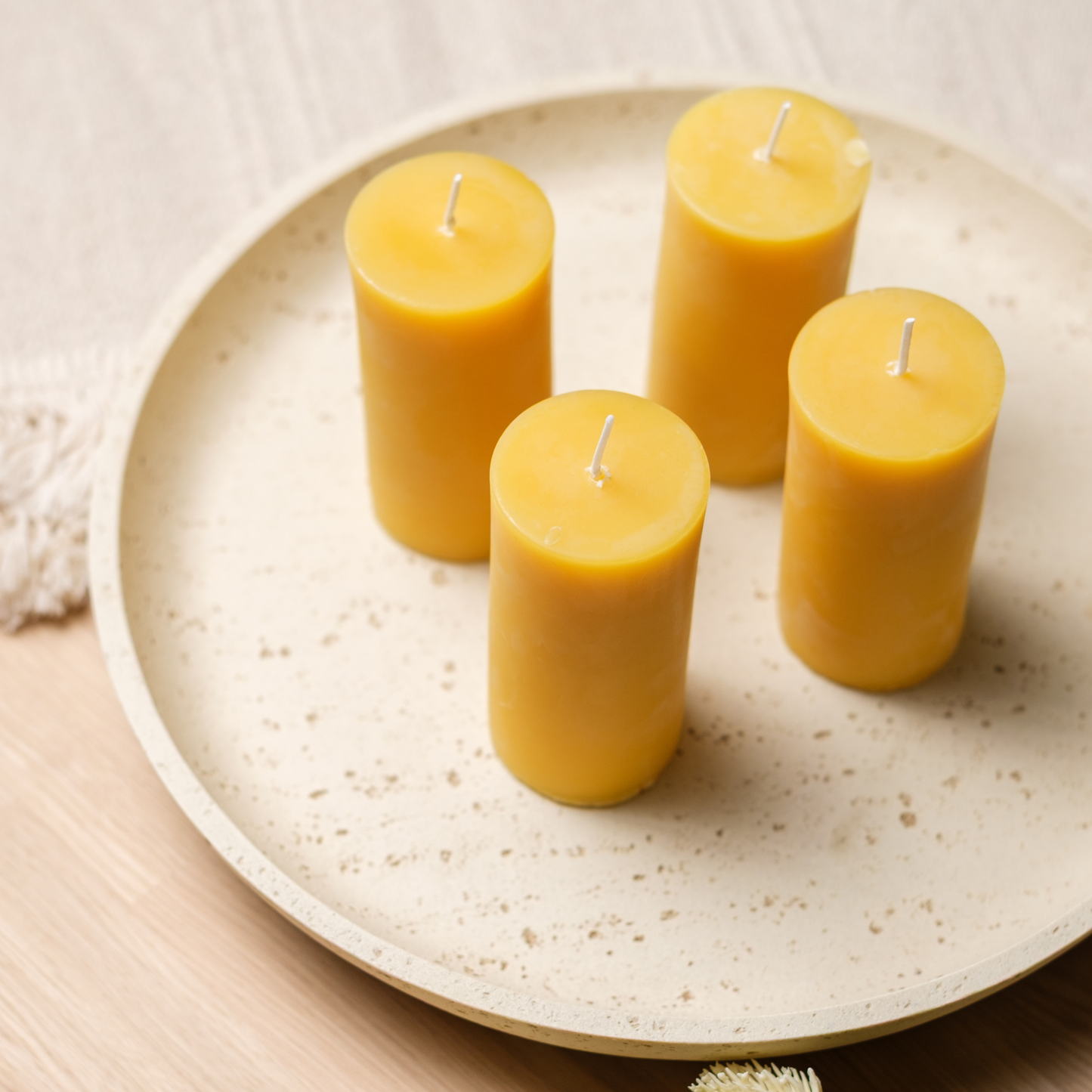 Handmade Pure Beeswax Pillar Candles 2"x 4"inch - Natural Beeswax Candles