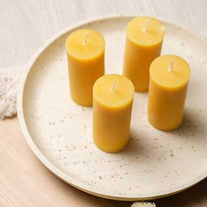 Handmade Pure Beeswax Pillar Candles 2"x 4"inch - Natural Beeswax Candles