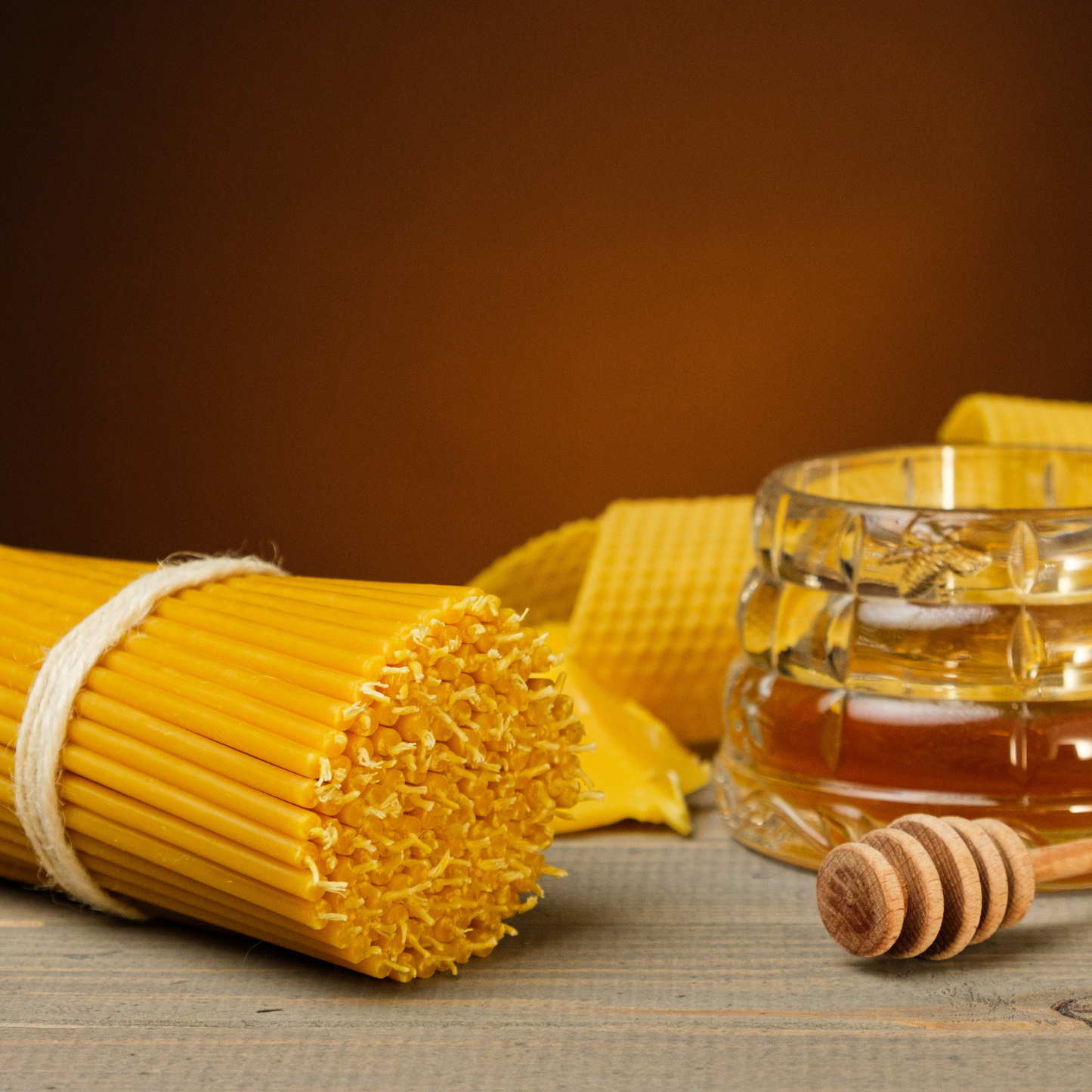 6.3" Thin Beeswax Taper Candles | 0.2" Diameter, 30 Min Clean Burn.