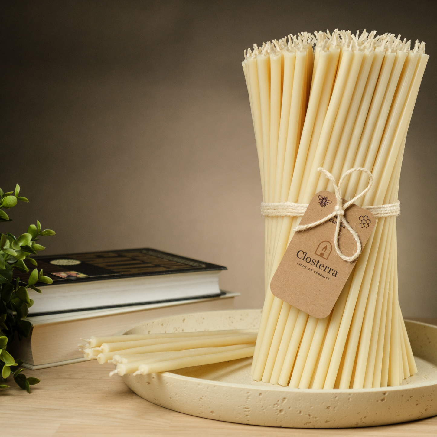 6.3" Thin White Beeswax Taper Candles 0.2" Diameter, 30 Min Clean Burn