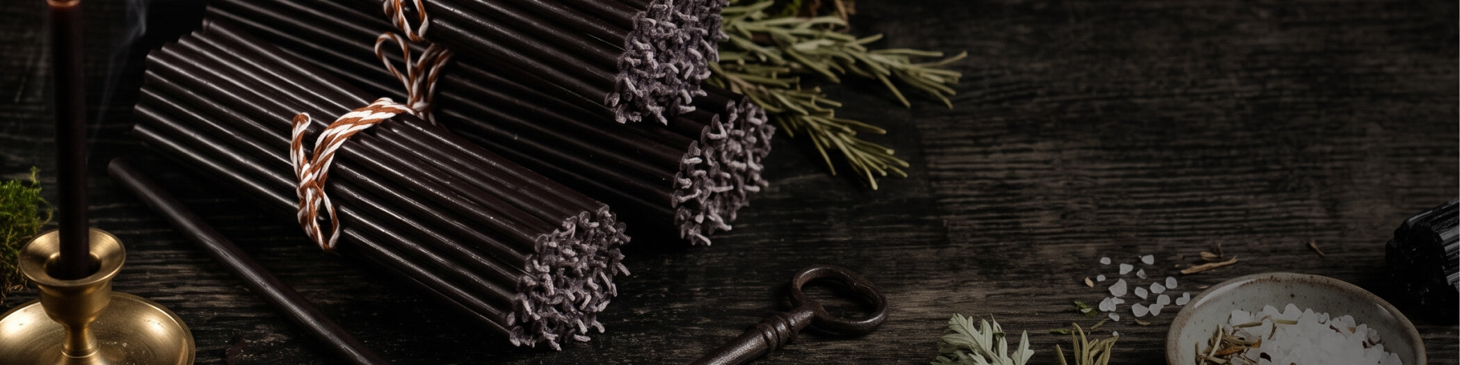 Black Beeswax Ritual Candles for Protection & Banishing