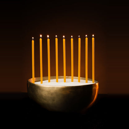 6.5 inch pure beeswax Orthodox church taper candles with cross and candle holders