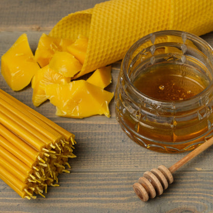 11.6 inch natural beeswax Hanukkah candles, large bundle
