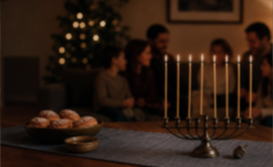 Natural beeswax Hanukkah candles by Closterra