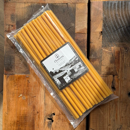 11.6 inch natural beeswax Hanukkah candles in Closterra packaging