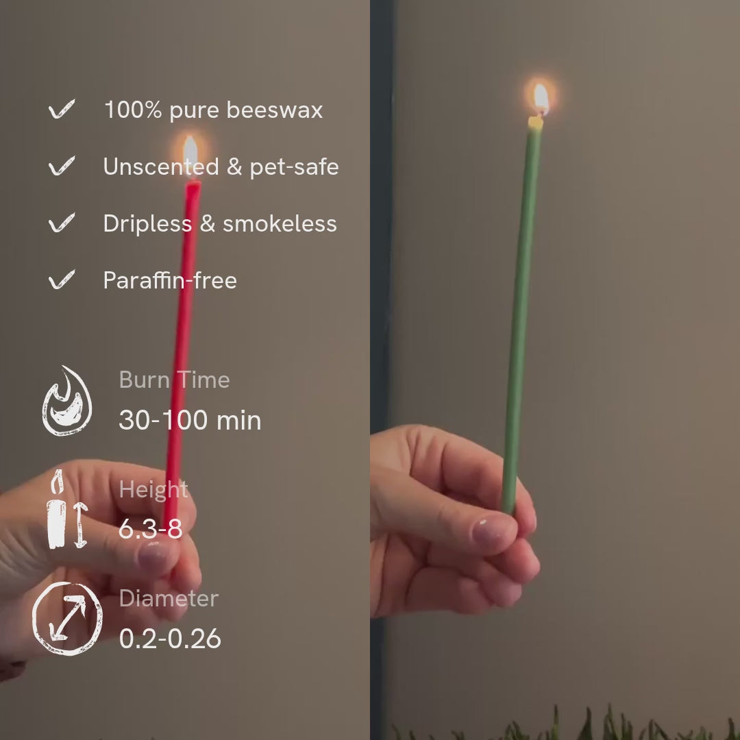 christmas-red-and-green-thin-beeswax-taper-candles.mp4