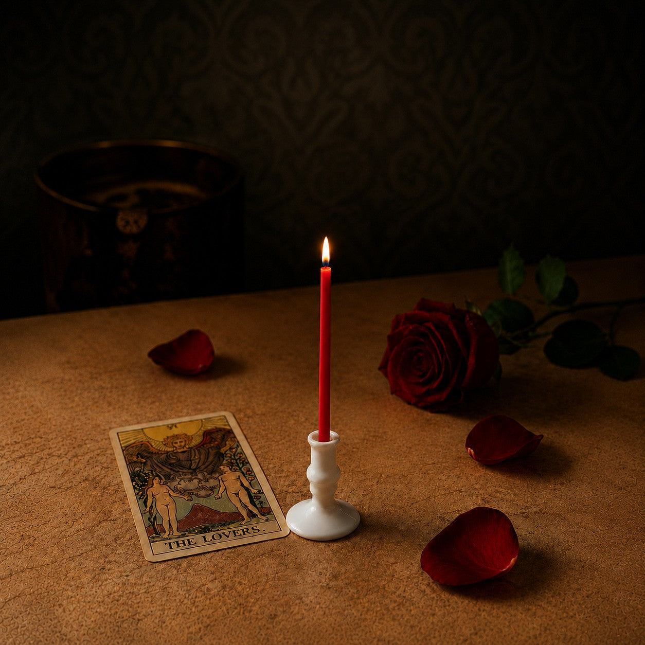 Red beeswax ritual candle for Love & Attraction, 6.3 inch, Closterra