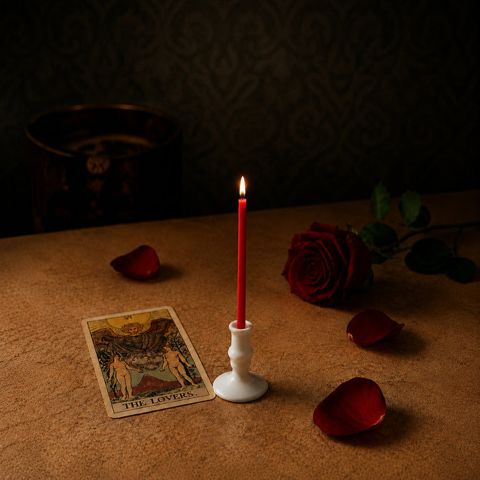 Red beeswax ritual candle for Love & Attraction, 6.3 inch, Closterra