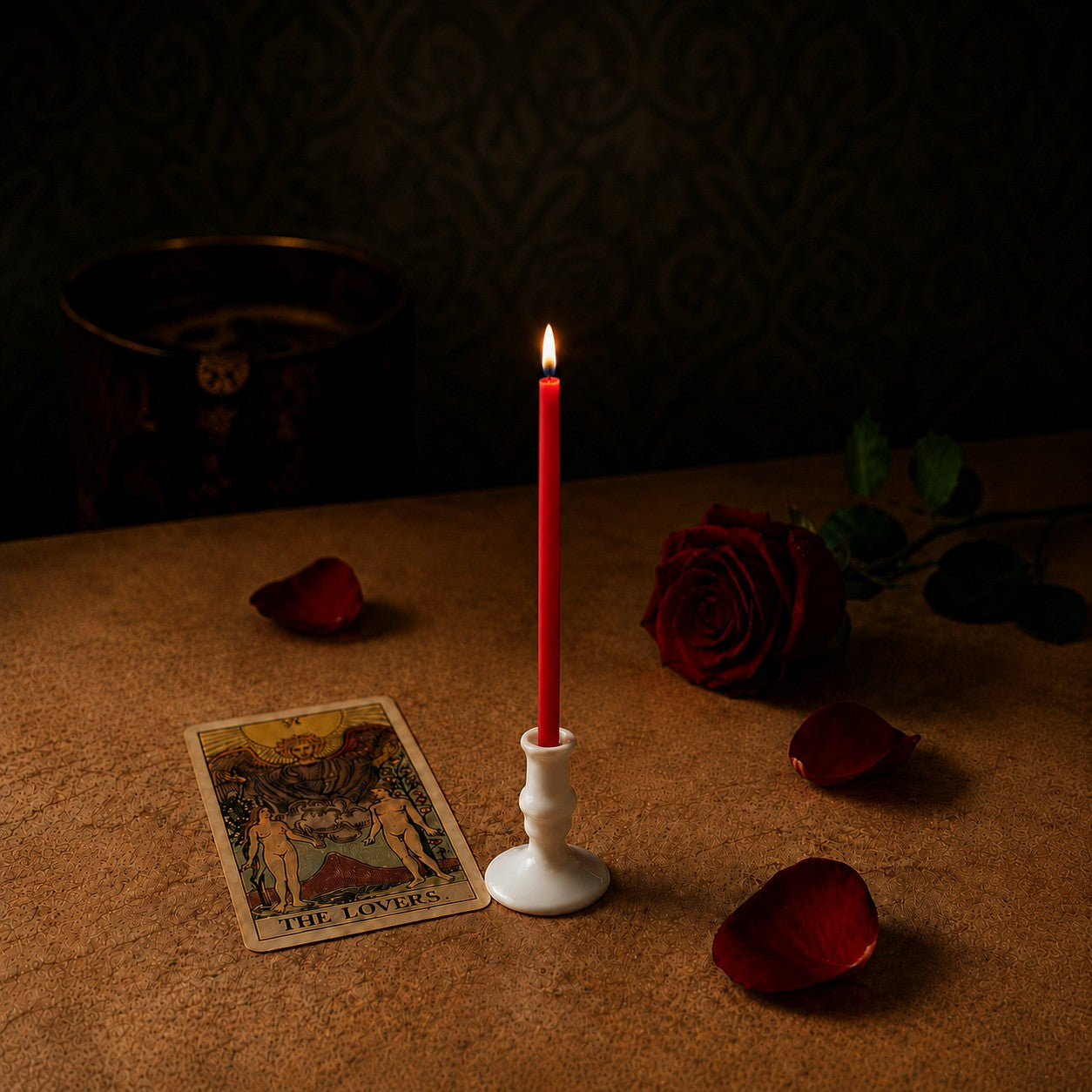 Red beeswax ritual candle for Love & Attraction, 7.3 inch, Closterra