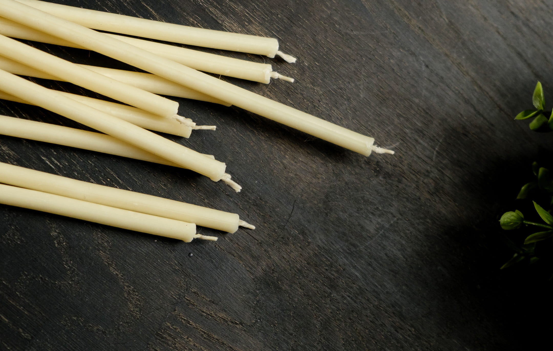 7.3″ Thin White Beeswax Taper Candles