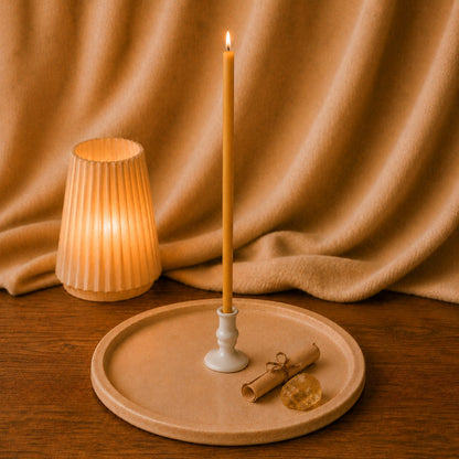 Yellow beeswax ritual candle for Success & Confidence, 11.6 inch, Closterra
