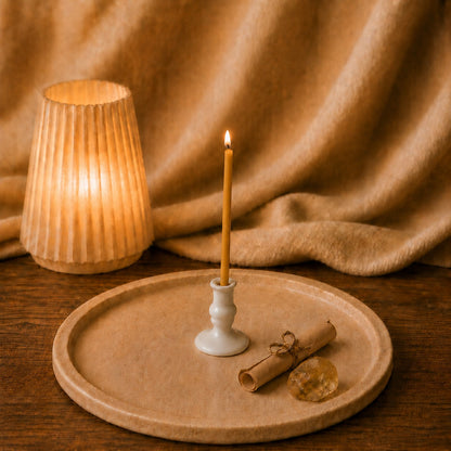 Yellow beeswax ritual candle for Success & Confidence, 7.3 inch, Closterra