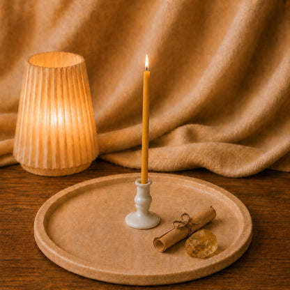 Yellow beeswax ritual candle for Success & Confidence, 8 inch, Closterra